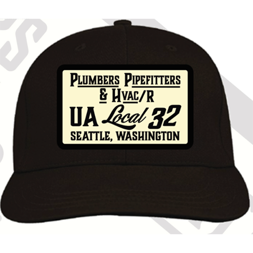 Black UA Local 32 hat with retro logo